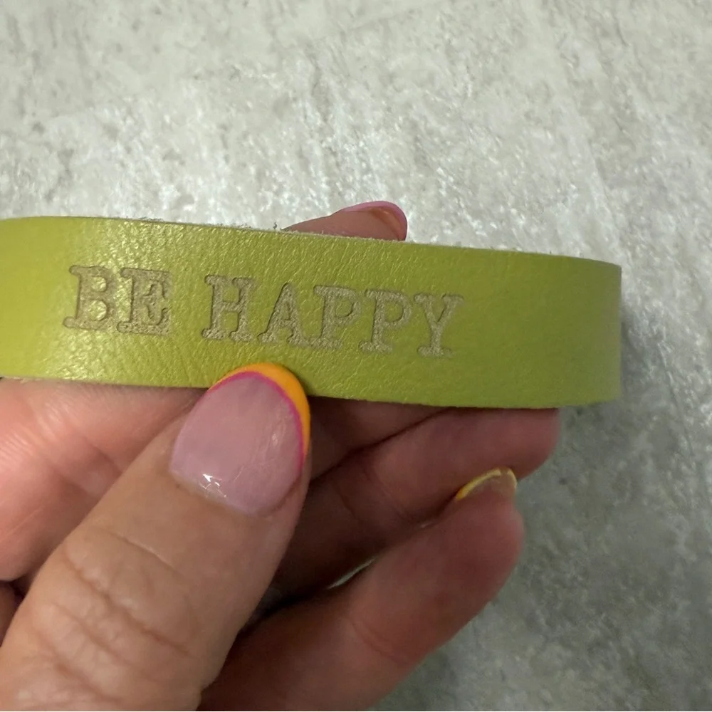 Dillon Rogers Be Happy leather bracelet